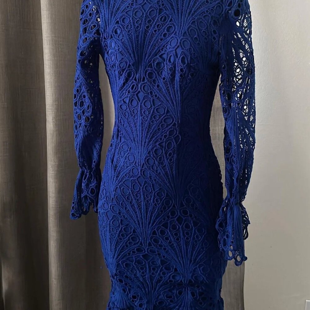 Petite Women's Blue and Navy Dress